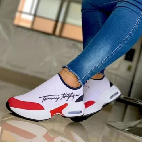 Casual Breathable Wedged Ladies Walking Sneakers For Flat Women Shoes - Structured Differently For Flat Women Shoes