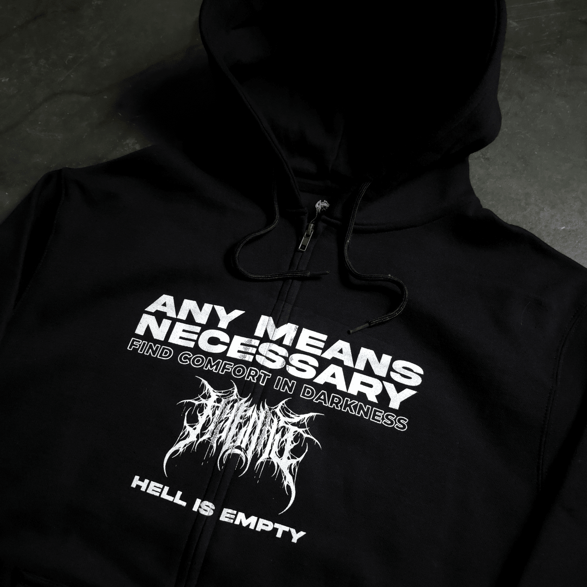 Hell is Empty Zip Up Hoodie - Structured DifferentlyHell is Empty Zip Up HoodieHoodieZU-BLK-HELLISEMPTY-SHell is Empty Zip Up Hoodie