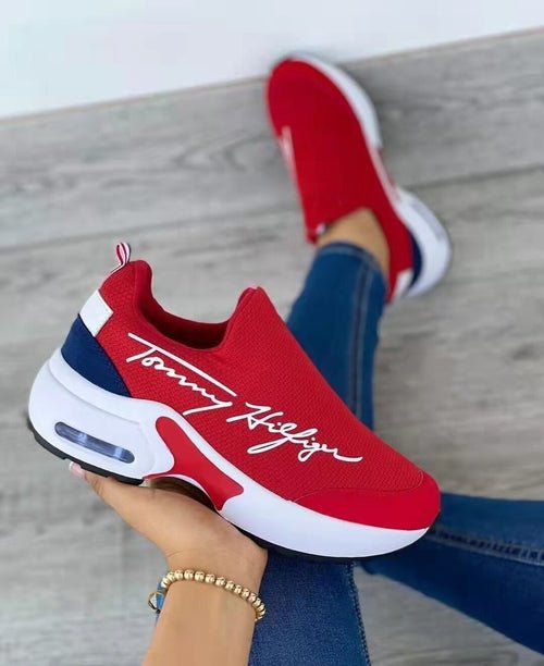 Casual Breathable Wedged Ladies Walking Sneakers For Flat Women Shoes - Structured Differently For Flat Women Shoes