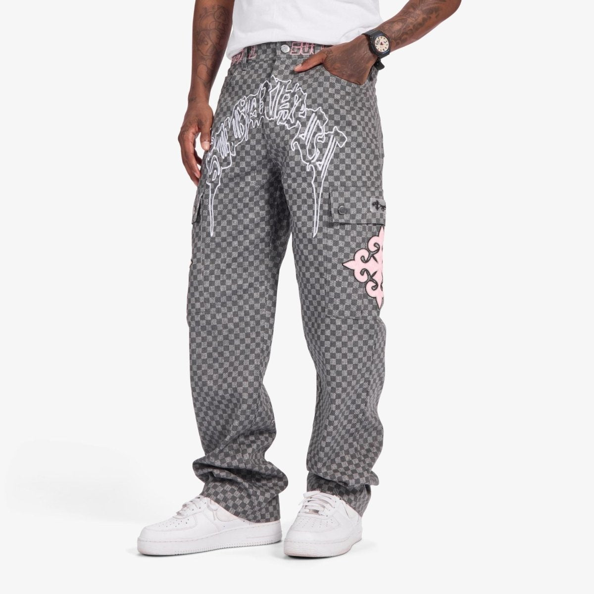Sugarhill Darling Cargo Pants - Grey Grid - Structured DifferentlySugarhill Darling Cargo Pants - Grey GridJeansSH26-SPR1-58545854574550Sugarhill Darling Cargo Pants - Grey Grid