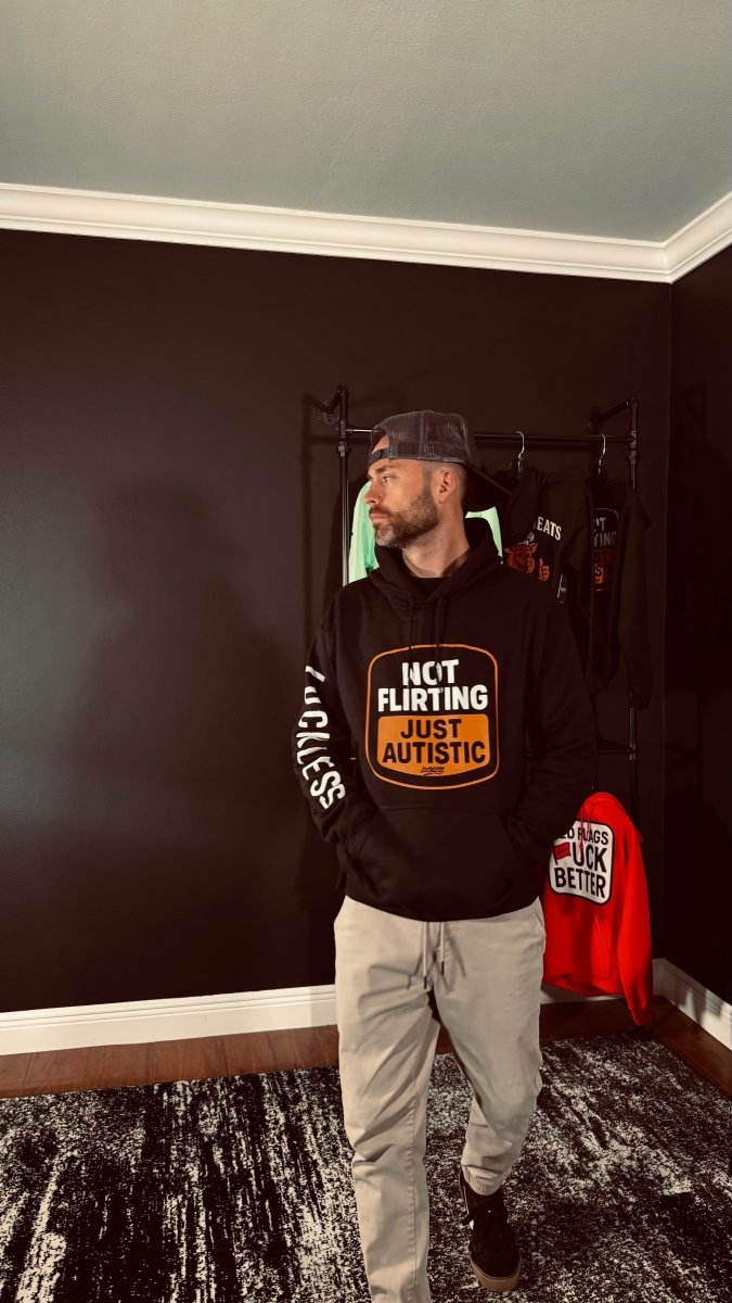 Not Flirting Hoodie - Structured DifferentlyNot Flirting HoodieHoodieG185-Black-NotFlirting-Black/Orange-SMNot Flirting Hoodie