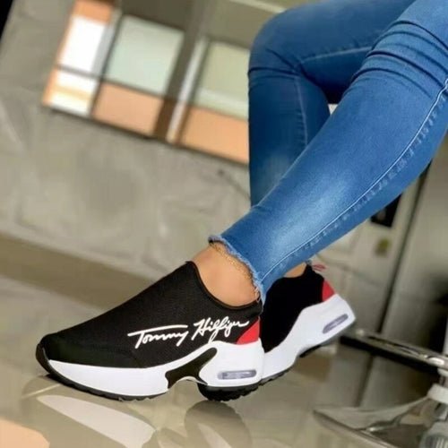 Casual Breathable Wedged Ladies Walking Sneakers For Flat Women Shoes - Structured Differently For Flat Women Shoes