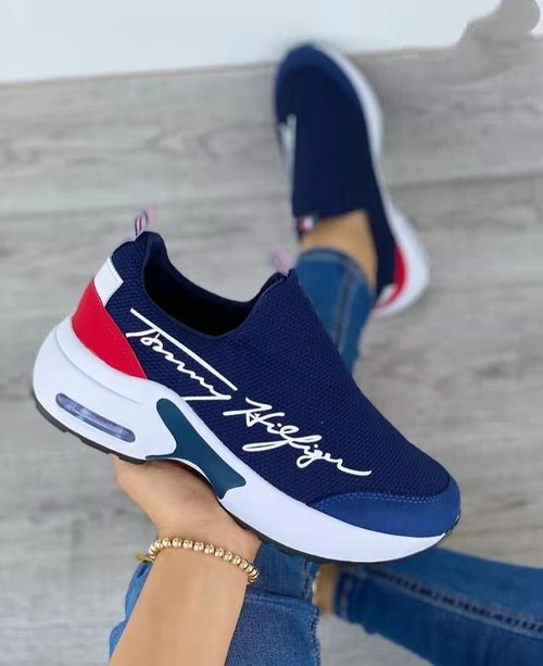 Casual Breathable Wedged Ladies Walking Sneakers For Flat Women Shoes - Structured Differently For Flat Women Shoes
