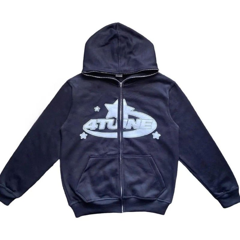 Star Printed Zip Up Hoodies - Structured DifferentlyStar Printed Zip Up Hoodies788597_3H7PKR1Star Printed Zip Up Hoodies