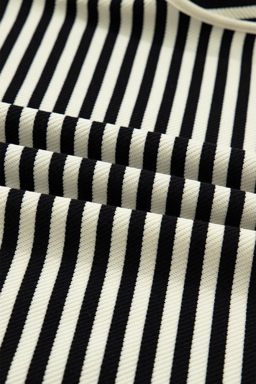 Stripe Textured Pullover Top and Mini Skirt Set - Structured DifferentlyStripe Textured Pullover Top and Mini Skirt SetLC631343-P219-LStripe Textured Pullover Top and Mini Skirt Set