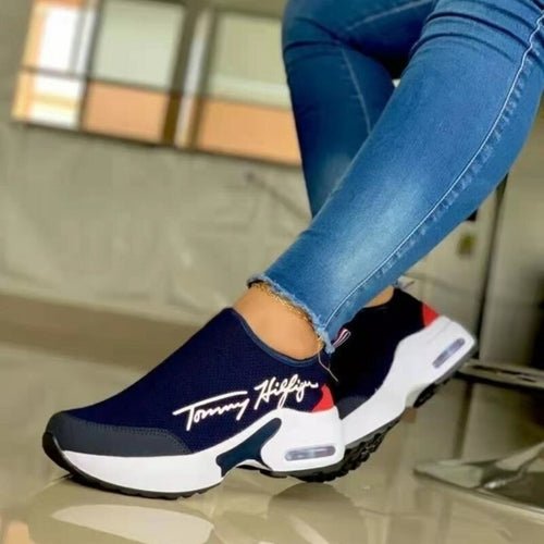 Casual Breathable Wedged Ladies Walking Sneakers For Flat Women Shoes - Structured Differently For Flat Women Shoes