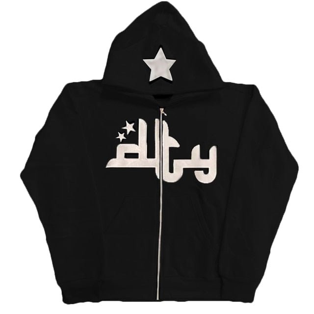 Star Printed Zip Up Hoodies - Structured DifferentlyStar Printed Zip Up Hoodies788597_3H7PKR1Star Printed Zip Up Hoodies