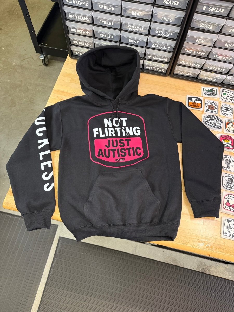 Not Flirting Hoodie - Structured DifferentlyNot Flirting HoodieHoodieG185-Black-NotFlirting-Black/Orange-SMNot Flirting Hoodie