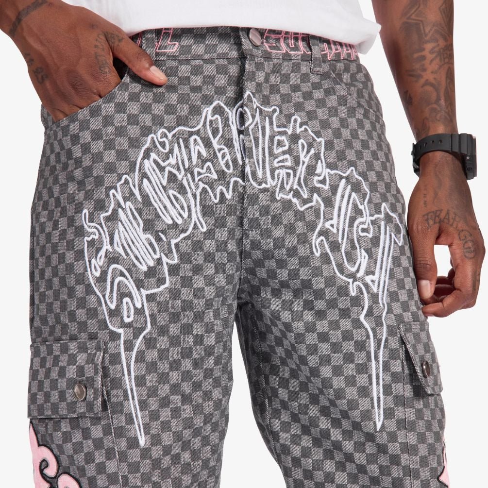 Sugarhill Darling Cargo Pants - Grey Grid - Structured DifferentlySugarhill Darling Cargo Pants - Grey GridJeansSH26-SPR1-58545854574550Sugarhill Darling Cargo Pants - Grey Grid