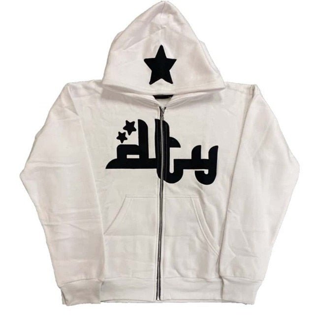 Star Printed Zip Up Hoodies - Structured DifferentlyStar Printed Zip Up Hoodies788597_3H7PKR1Star Printed Zip Up Hoodies