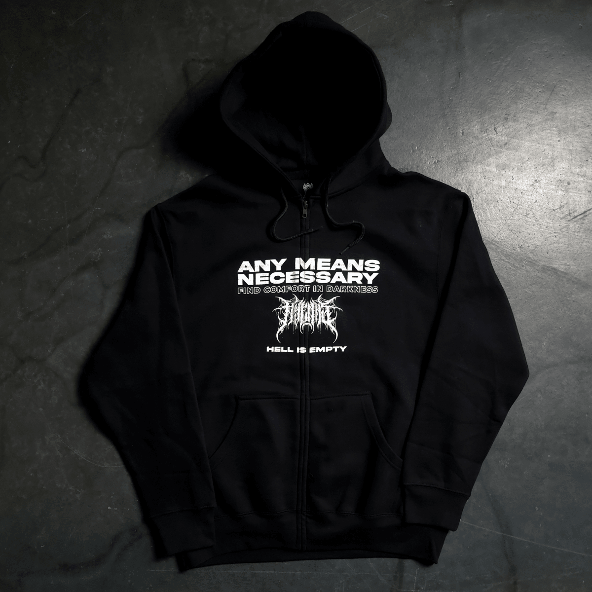 Hell is Empty Zip Up Hoodie - Structured DifferentlyHell is Empty Zip Up HoodieHoodieZU-BLK-HELLISEMPTY-SHell is Empty Zip Up Hoodie