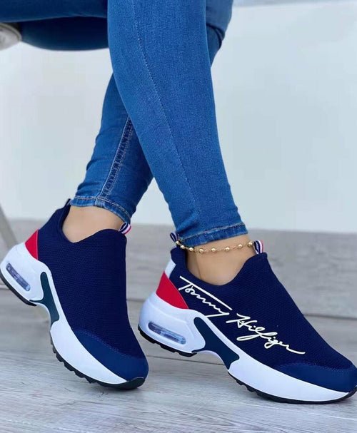 Casual Breathable Wedged Ladies Walking Sneakers For Flat Women Shoes - Structured Differently For Flat Women Shoes