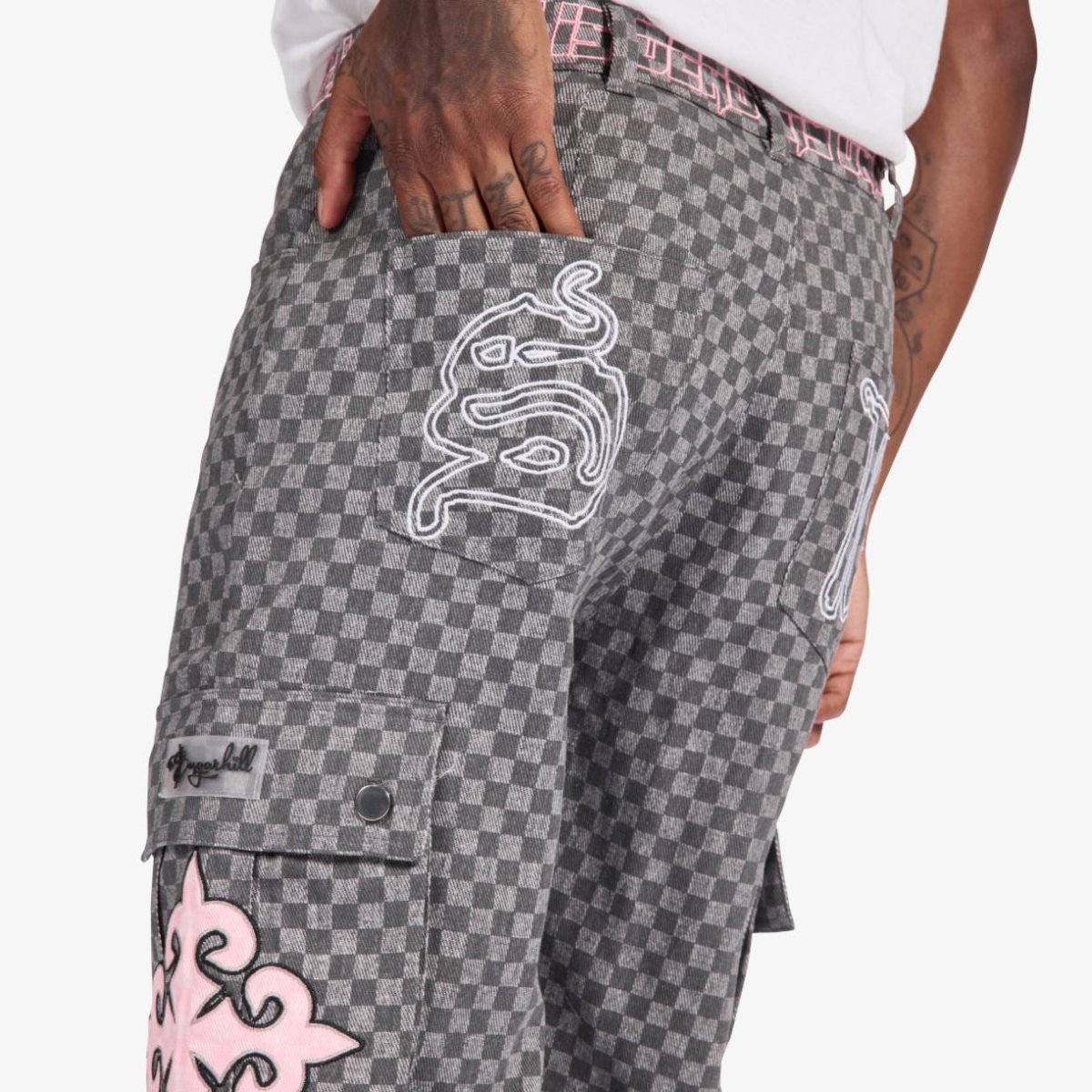 Sugarhill Darling Cargo Pants - Grey Grid - Structured DifferentlySugarhill Darling Cargo Pants - Grey GridJeansSH26-SPR1-58545854574550Sugarhill Darling Cargo Pants - Grey Grid